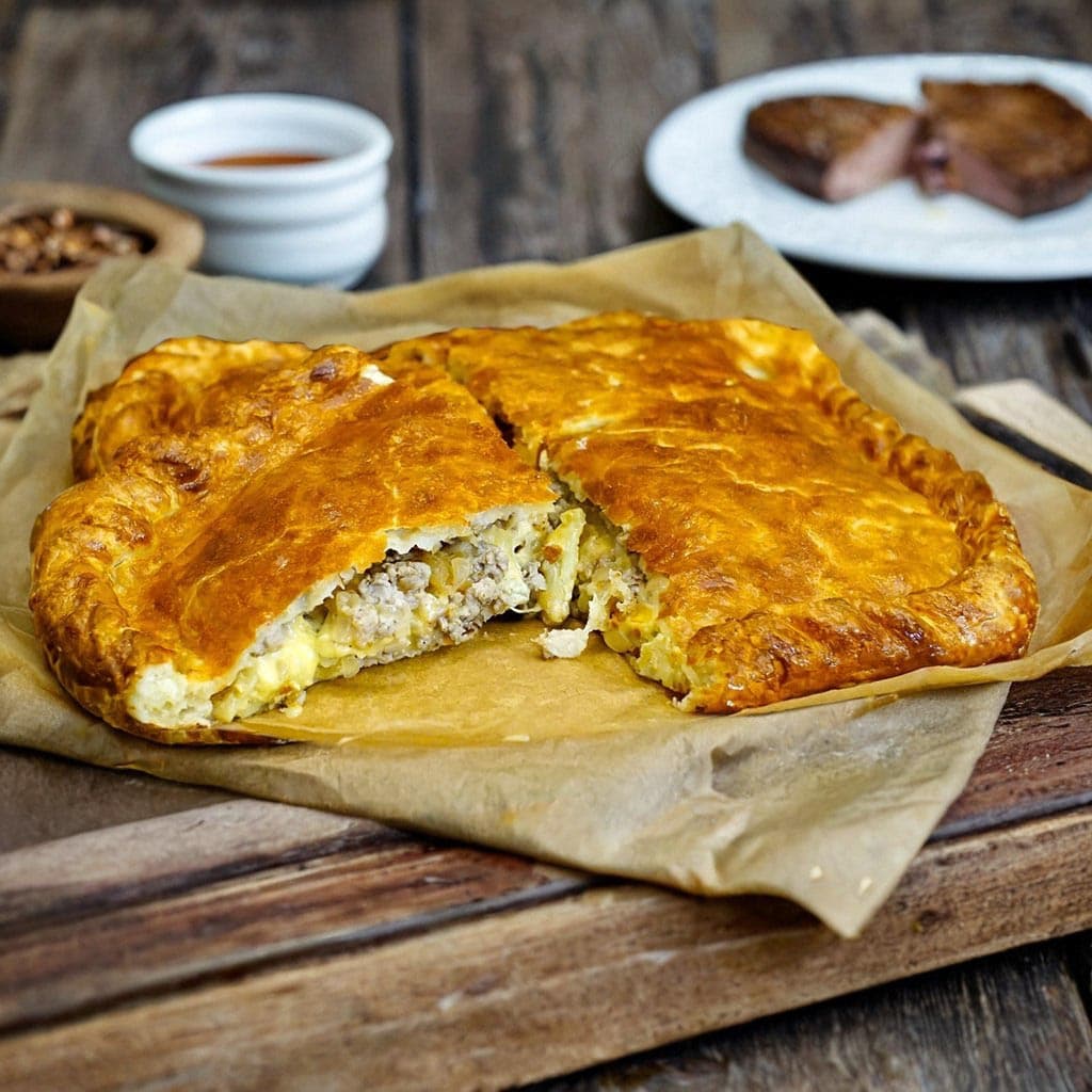 С мясным фаршем и сыром